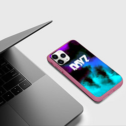 Чехол iPhone 11 Pro матовый Dayz неоновый космос, цвет: 3D-малиновый — фото 2