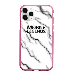 Чехол iPhone 11 Pro матовый Mobile legends молнии, цвет: 3D-малиновый