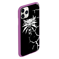 Чехол iPhone 11 Pro матовый The witcher текстура, цвет: 3D-фиолетовый — фото 2