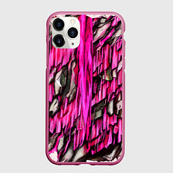 Чехол iPhone 11 Pro матовый Камень и розовая слизь, цвет: 3D-малиновый