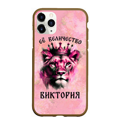 Чехол iPhone 11 Pro матовый Её величество Виктория - львица, цвет: 3D-коричневый