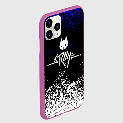 Чехол iPhone 11 Pro матовый Stray cat game краски, цвет: 3D-фиолетовый — фото 2