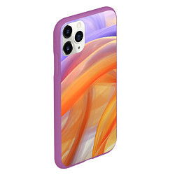 Чехол iPhone 11 Pro матовый Оранжевая и синяя абстрактная дуга, цвет: 3D-фиолетовый — фото 2
