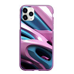 Чехол iPhone 11 Pro матовый Пластичная абстракция, цвет: 3D-фиолетовый
