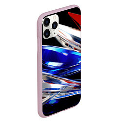 Чехол iPhone 11 Pro матовый Белая синяя красная острая абстракция, цвет: 3D-розовый — фото 2