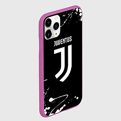 Чехол iPhone 11 Pro матовый Juventus краски белые, цвет: 3D-фиолетовый — фото 2
