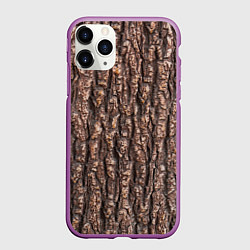 Чехол iPhone 11 Pro матовый Кора дерева равномерная, цвет: 3D-фиолетовый