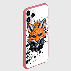 Чехол iPhone 11 Pro матовый Лис в куртке, цвет: 3D-малиновый — фото 2