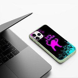 Чехол iPhone 11 Pro матовый Ъуъ съука неоновые краски, цвет: 3D-салатовый — фото 2