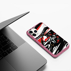 Чехол iPhone 11 Pro матовый Мото-кросс, цвет: 3D-малиновый — фото 2