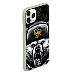 Чехол iPhone 11 Pro матовый Русский медведь, цвет: 3D-салатовый — фото 2