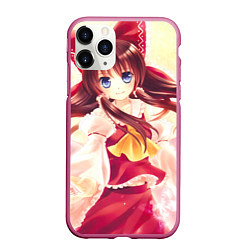 Чехол iPhone 11 Pro матовый Touhou Project Рейму улыбается