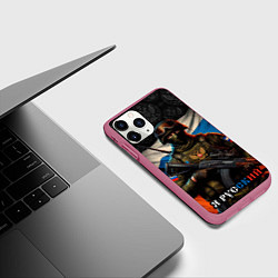 Чехол iPhone 11 Pro матовый Я русский солдат, цвет: 3D-малиновый — фото 2