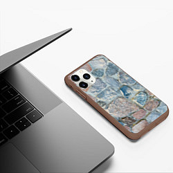 Чехол iPhone 11 Pro матовый Каменный фон, цвет: 3D-коричневый — фото 2