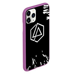 Чехол iPhone 11 Pro матовый Linkin park краски текстура рок, цвет: 3D-фиолетовый — фото 2
