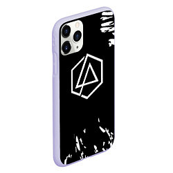 Чехол iPhone 11 Pro матовый Linkin park краски текстура рок, цвет: 3D-светло-сиреневый — фото 2