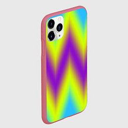 Чехол iPhone 11 Pro матовый Неоновый зигзаг, цвет: 3D-малиновый — фото 2