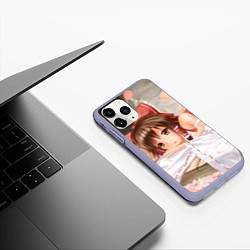 Чехол iPhone 11 Pro матовый Touhou Project Рейму милая, цвет: 3D-светло-сиреневый — фото 2