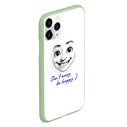 Чехол iPhone 11 Pro матовый Dont worry be happy, цвет: 3D-салатовый — фото 2