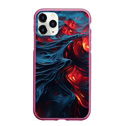 Чехол iPhone 11 Pro матовый Яркая волнистая абстракция, цвет: 3D-малиновый