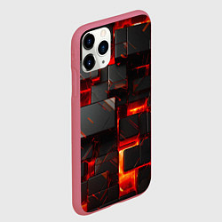 Чехол iPhone 11 Pro матовый Неоновые квадратики, цвет: 3D-малиновый — фото 2