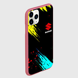 Чехол iPhone 11 Pro матовый Suzuki краски абстрактные, цвет: 3D-малиновый — фото 2