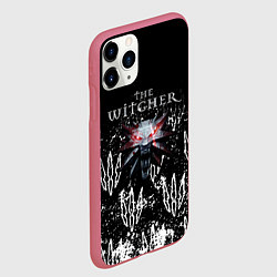 Чехол iPhone 11 Pro матовый Ведьмак лого текстура, цвет: 3D-малиновый — фото 2