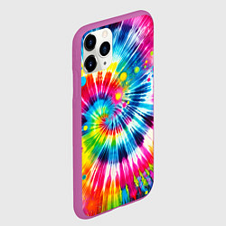 Чехол iPhone 11 Pro матовый Узор красками, цвет: 3D-фиолетовый — фото 2