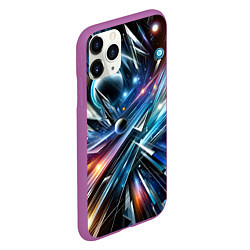 Чехол iPhone 11 Pro матовый Космос - футуризм, цвет: 3D-фиолетовый — фото 2