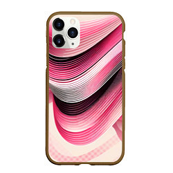 Чехол iPhone 11 Pro матовый Волны - текстура, цвет: 3D-коричневый