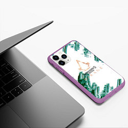 Чехол iPhone 11 Pro матовый Assasins creed mirage game pattern, цвет: 3D-фиолетовый — фото 2