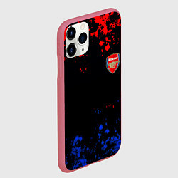 Чехол iPhone 11 Pro матовый Арсенал Лондон краски, цвет: 3D-малиновый — фото 2