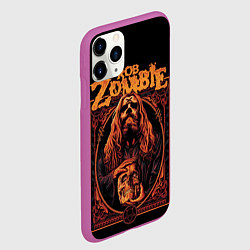 Чехол iPhone 11 Pro матовый Rob zombie skull, цвет: 3D-фиолетовый — фото 2