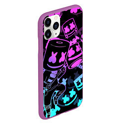 Чехол iPhone 11 Pro матовый Marshmello neon pattern, цвет: 3D-фиолетовый — фото 2