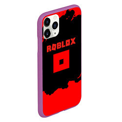 Чехол iPhone 11 Pro матовый Roblox краски красные, цвет: 3D-фиолетовый — фото 2