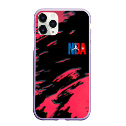 Чехол iPhone 11 Pro матовый NBA краски текстура, цвет: 3D-светло-сиреневый