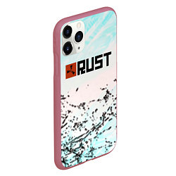 Чехол iPhone 11 Pro матовый Rust game текстура, цвет: 3D-малиновый — фото 2