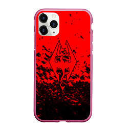 Чехол iPhone 11 Pro матовый The elder scrolls краски, цвет: 3D-малиновый