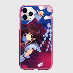 Чехол iPhone 11 Pro матовый Touhou Project Рейму милая, цвет: 3D-малиновый