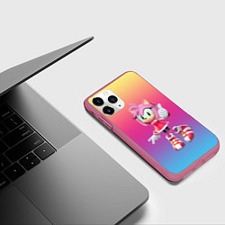 Чехол iPhone 11 Pro матовый Соник Эми Роуз, цвет: 3D-малиновый — фото 2