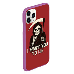 Чехол iPhone 11 Pro матовый I want you to die, цвет: 3D-фиолетовый — фото 2