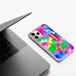 Чехол iPhone 11 Pro матовый Color abstraction - summer, цвет: 3D-розовый — фото 2