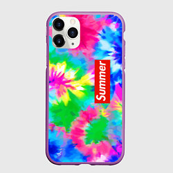 Чехол iPhone 11 Pro матовый Color abstraction - summer, цвет: 3D-фиолетовый