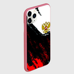 Чехол iPhone 11 Pro матовый Россия краски абстракция, цвет: 3D-малиновый — фото 2