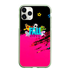 Чехол iPhone 11 Pro матовый Fall Guys kids color, цвет: 3D-салатовый