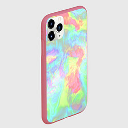 Чехол iPhone 11 Pro матовый Абстракция смесь красок, цвет: 3D-малиновый — фото 2