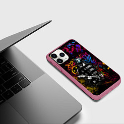 Чехол iPhone 11 Pro матовый Nirvana краски звука, цвет: 3D-малиновый — фото 2