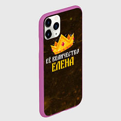 Чехол iPhone 11 Pro матовый Корона её величество Елена, цвет: 3D-фиолетовый — фото 2