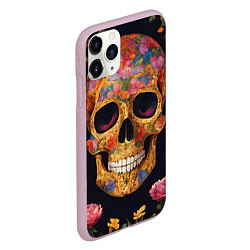 Чехол iPhone 11 Pro матовый Bright colors and skull, цвет: 3D-розовый — фото 2