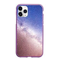 Чехол iPhone 11 Pro матовый Галактика млечный путь, цвет: 3D-фиолетовый